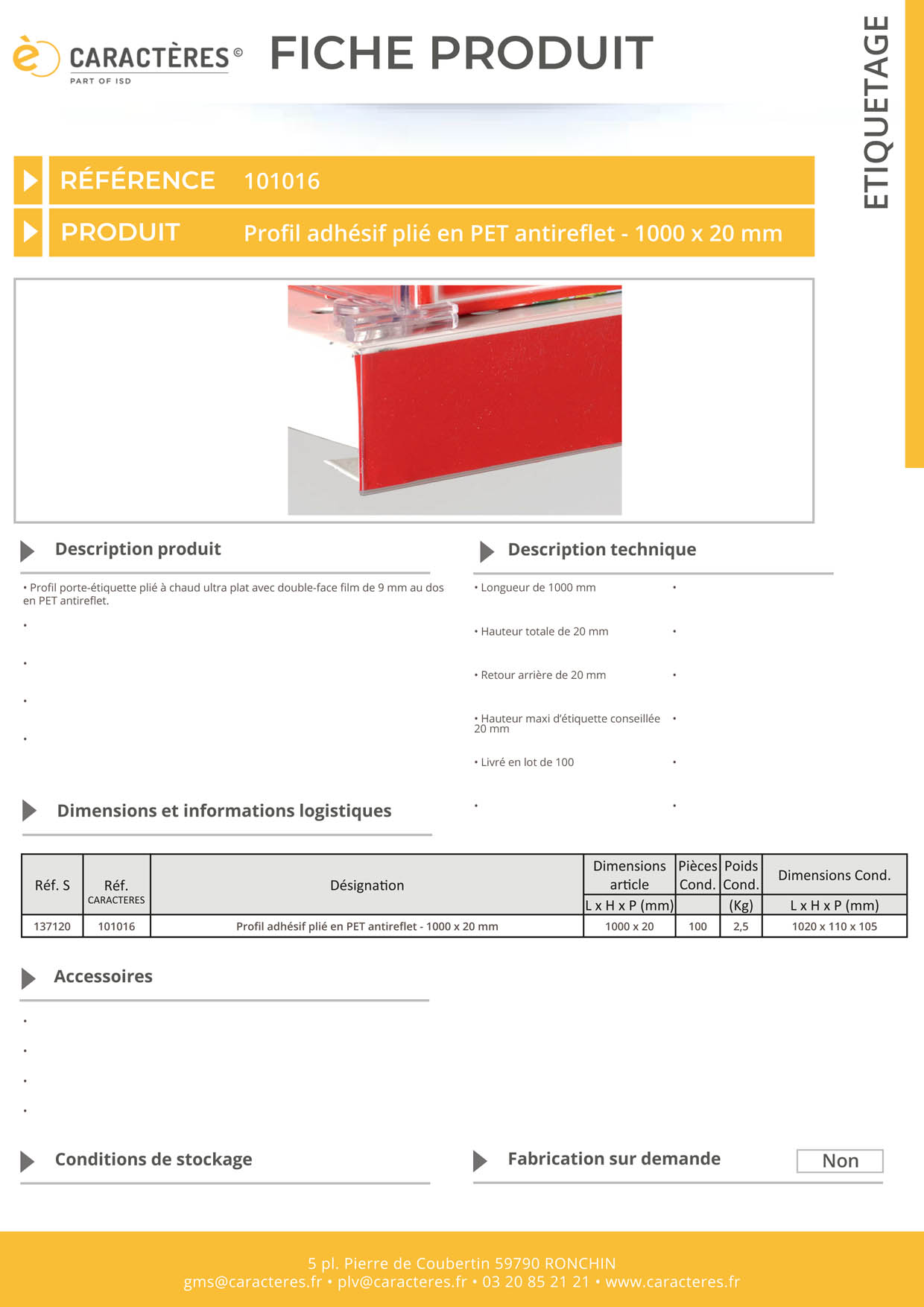 PE adhésif double face film plié en PET antireflet - 20 x 1000 mm