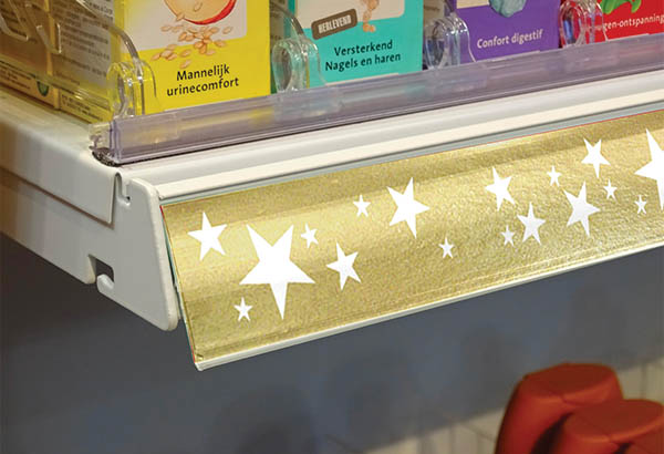 Bande décorative pour PE papier de 50 m x 38 mm - Etoiles fond or