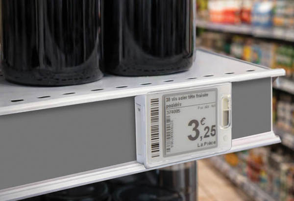 Bande décorative pour rail étiquette électronique de 100 m x 34 mm - Gris