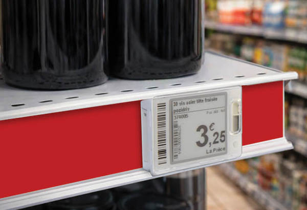 Bande décorative pour rail étiquette électronique de 100 m x 34 mm - Rouge feu