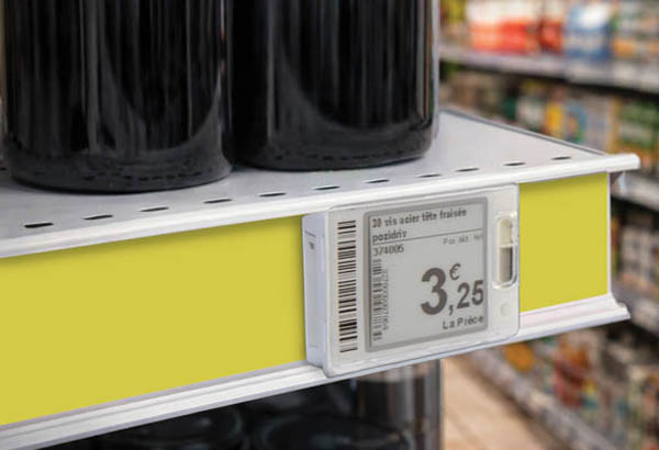 Bande décorative pour rail étiquette électronique de 100 m x 34 mm - Jaune citron