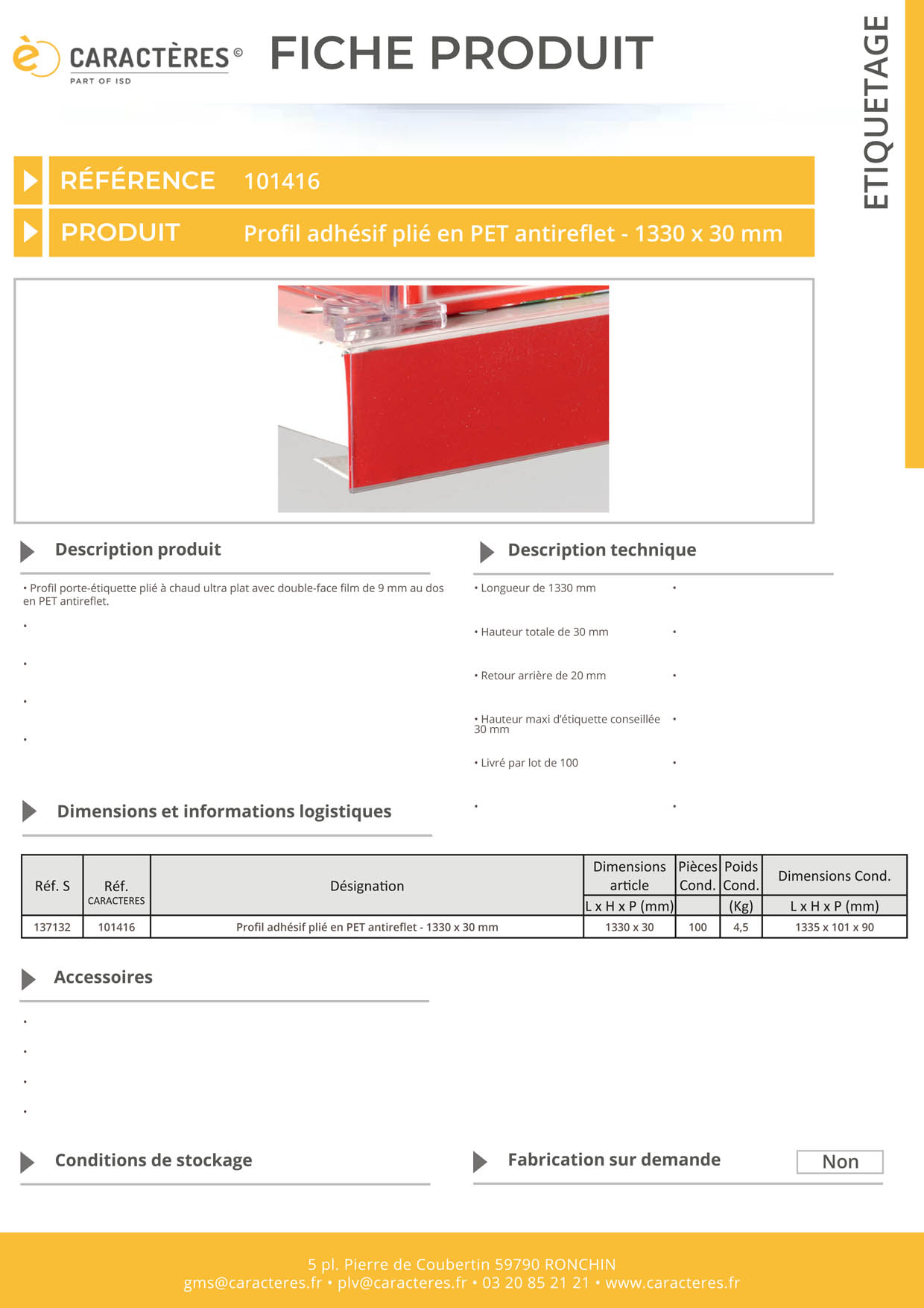 PE adhésif double face film plié en PET antireflet - 30 x 1330 mm
