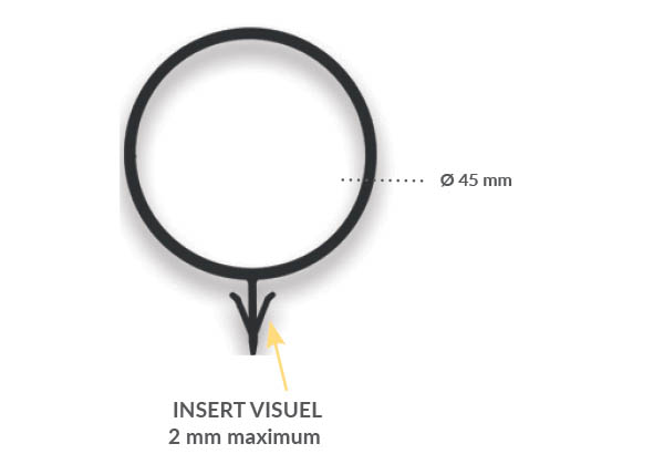 Porte-étiquette en nylon noir pour bouteille de Ø 45 mm