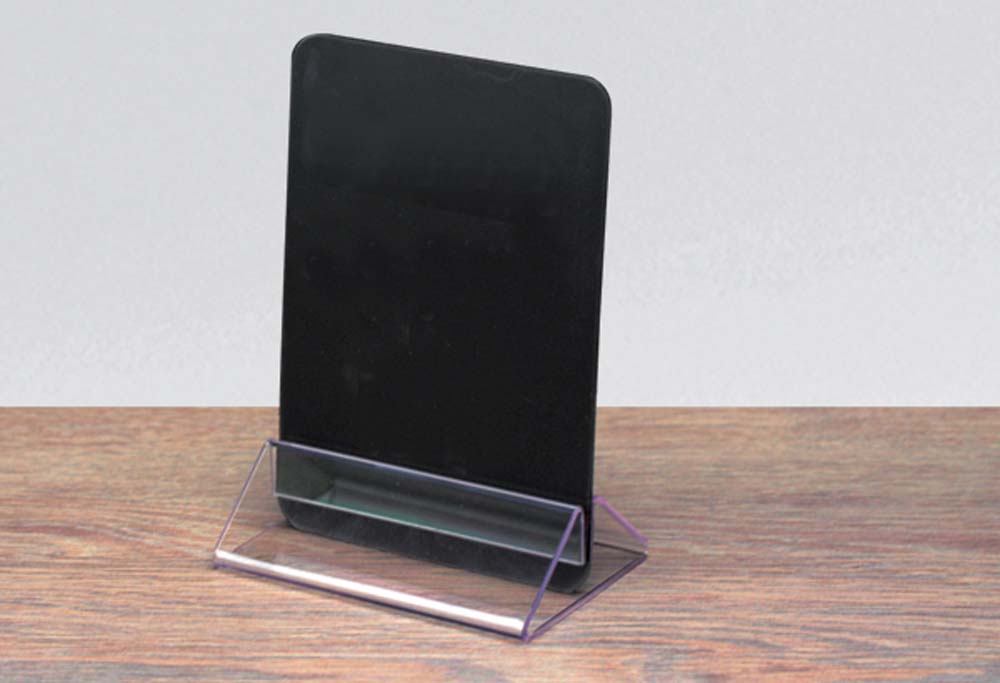 Socle porte-visuel de 150 x 70 mm en plexi transparent - Hauteur de 30 mm