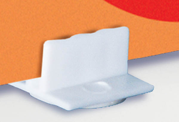 Socle pinçant avec base adhésive de 20 x 20 mm - Hauteur de 10 mm