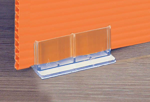 Socle pinçant avec base adhésive à poser de 62 x 28 mm - Hauteur 20 mm