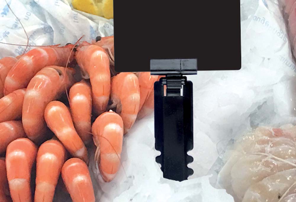 Pic avec pince plate orientable en PVC noire de 30 mm - 25 x 95 mm