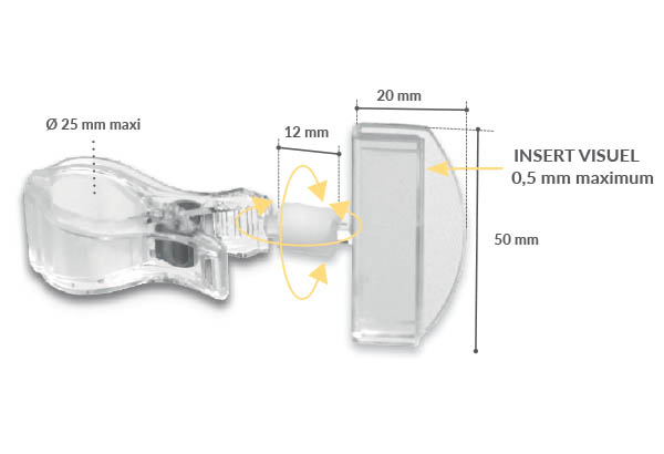 Pince plate articulée avec ressort métal et base tube - 50 x 12 mm