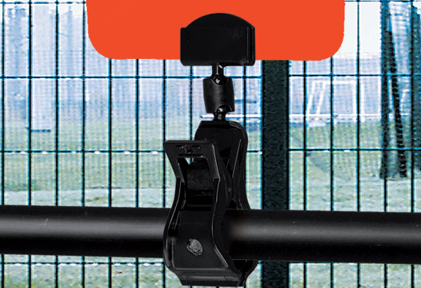 Pince plate noire articulée avec ressort plastique et base tube - 25 x 12 mm