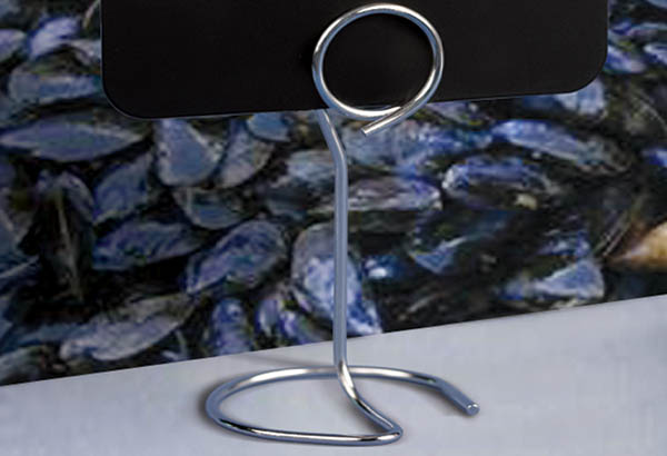 Pince spirale de Ø 27 mm avec base à poser de Ø 50 mm en métal - Tige 100 mm