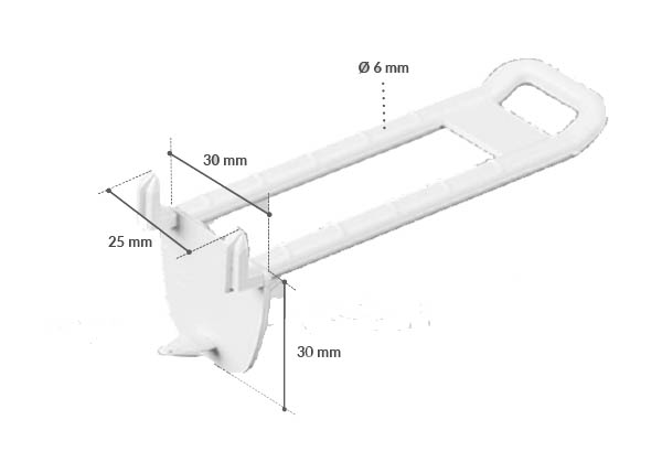 Broche plastique double auto-perforante de Ø 6 mm blanche - Longueur 250 mm