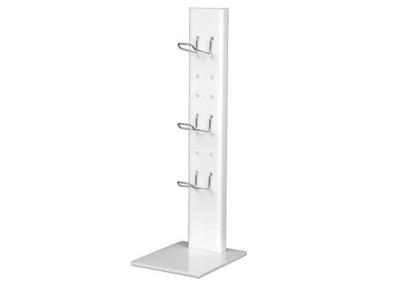 Colonne de comptoir en PVC rigide blanc avec broches - 380 x 65 mm