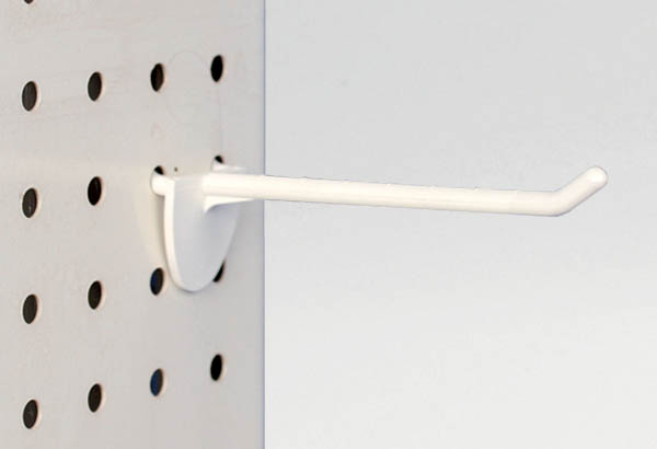 Broche plastique simple de Ø 6 mm blanche pour fond perforé - Longueur 100 mm