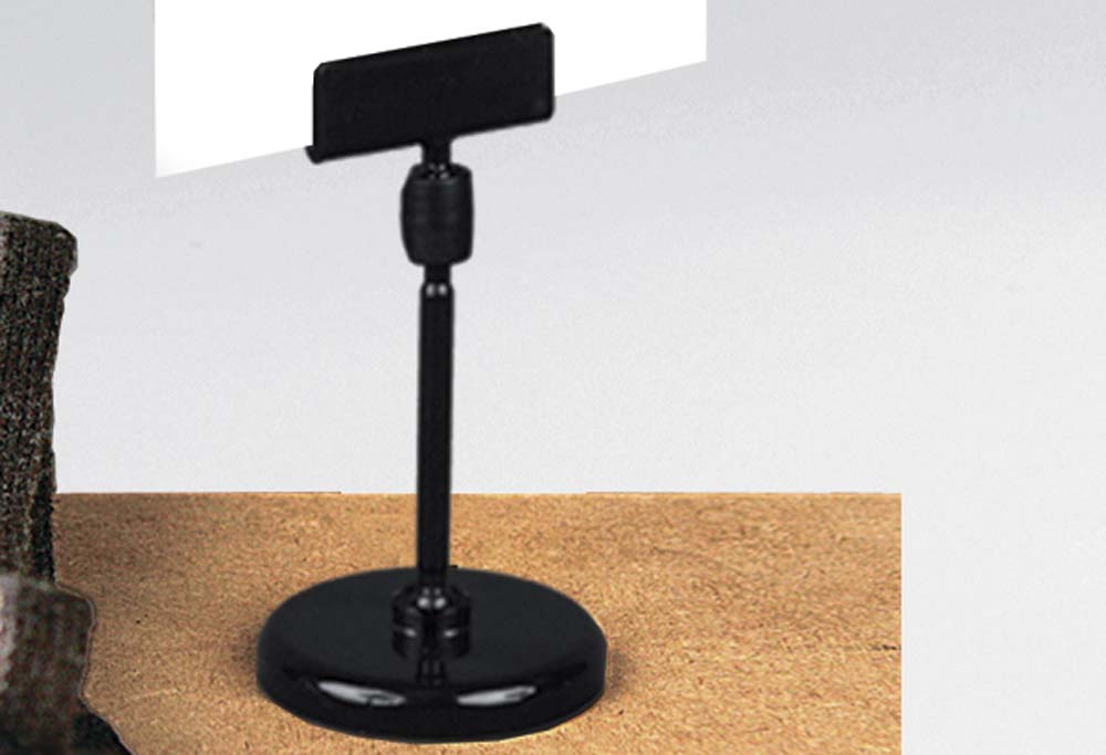 Pince plate articulée avec base à poser de Ø 50 mm noire - Tige de 50 mm