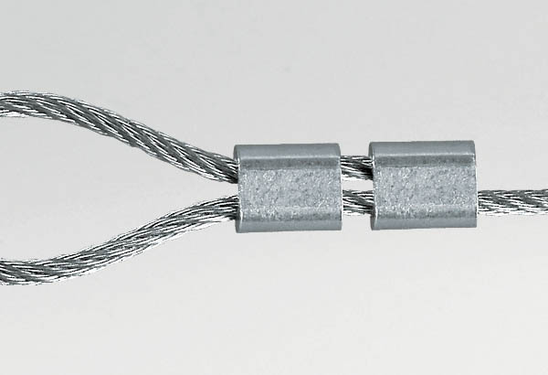 Lot de 100 manchons pour câble acier de Ø 1,5 mm - 5 x 6 x 3,5 mm