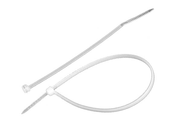 Lien cranté en nylon translucide avec serrage définitif - 160 x 2.5 mm