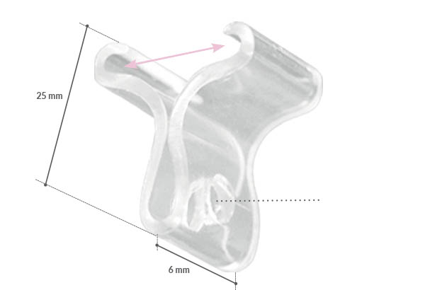 Attache double pour faux plafond et crochet fermé - Pour rail de 25 mm