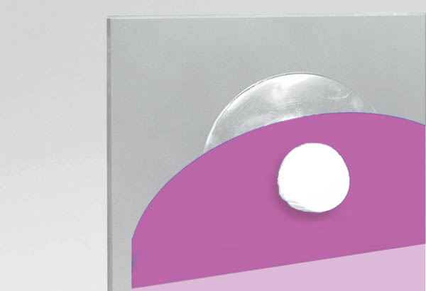 Ventouse puissante de Ø 60 mm avec vis blanche