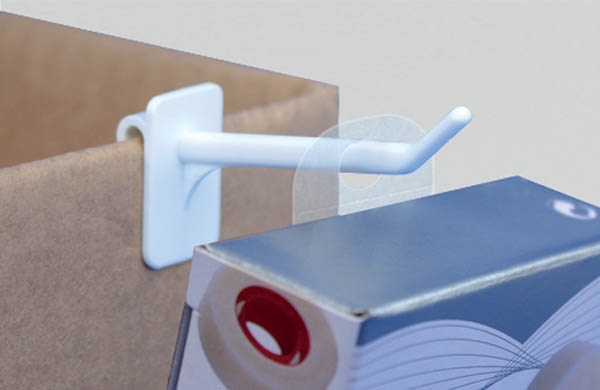 Hang-Tab rigide crochet fermé en PET adhésivé - Poids maxi 300g - 25 x 33 mm