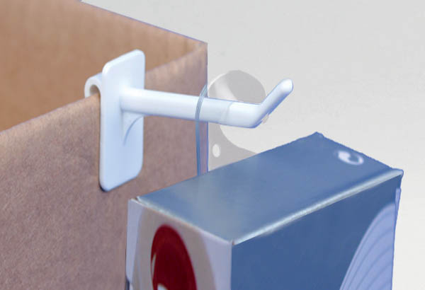 Hang-Tab rigide crochet ouvert en injecté adhésivé - Poids maxi 350g - 50 x 32 mm