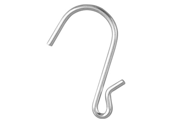 Crochet en "S" asymétrique avec fil métal de Ø 2 mm - Hauteur 39 mm