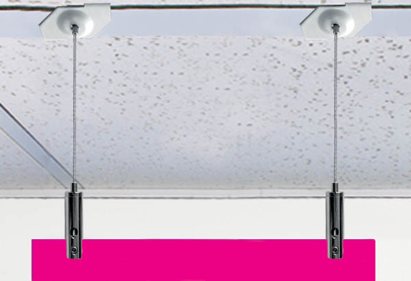 Kit Gripple® Angel® faux plafond avec câble et vis BTR - Longueur 1180 mm