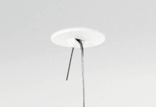 Crochet fermé en PVC blanc avec base adhésive ronde de Ø 20 mm - Platine