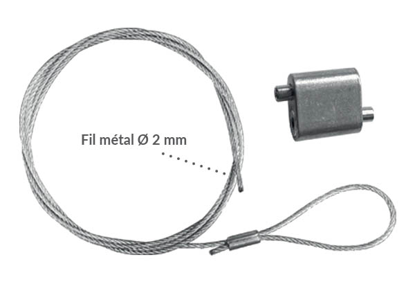 Kit Speedy avec câble de Ø 2 mm - Longueur 3000 mm
