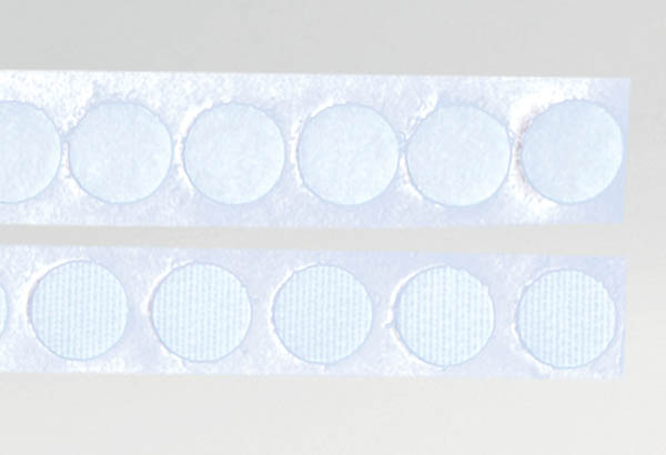 Pastille adhésivée CARAFIX® de Ø 13 mm blanche - Ruban crochet