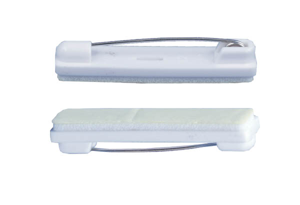 Pince épingle adhésivée horizontale pour badge - 38 x 8 mm