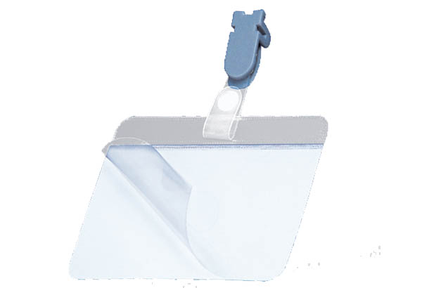 Badge porte-nom auto plastifiant en PVC avec pince bretelle - 90 x 68 mm