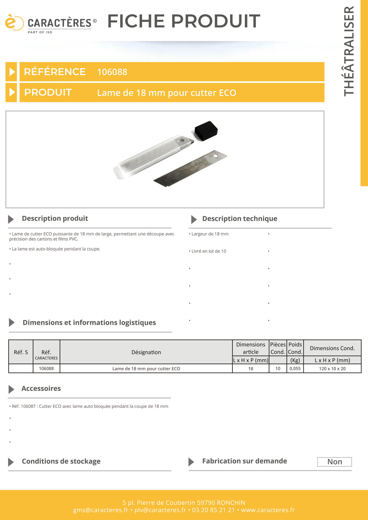 Lame de 18 mm pour cutter ECO