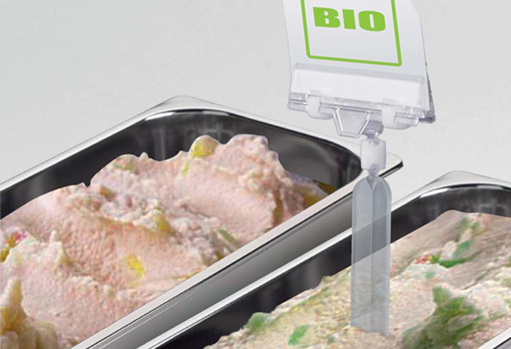 Pic avec pince articulée et ressort en PVC transparent de 80 mm - 20 x 140 mm