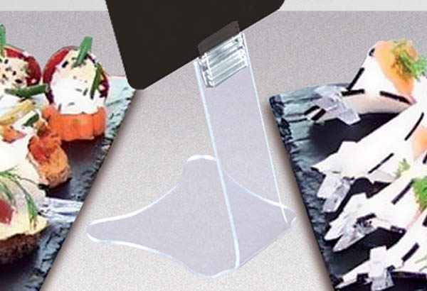 Base à poser de 75 x 90 mm avec grip de 20 x 25 mm en PET - Tige de 50 mm