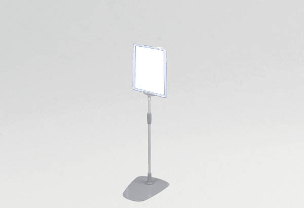 Kit cadre A4 blanc avec socle métal et tige télescopique de 320 à 620 mm