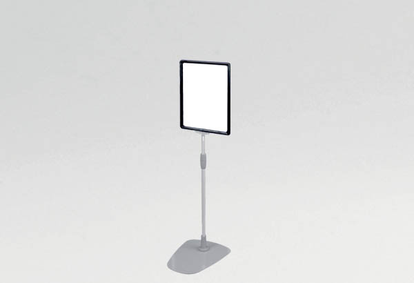 Kit cadre A4 noir avec socle métal et tige télescopique de 320 à 620 mm