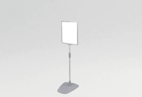 Kit cadre A4 transparent socle métal et tige télescopique de 320 à 620 mm