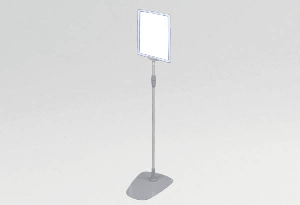 Kit cadre A4 blanc avec socle métal et tige télescopique de 600 à 1000 mm