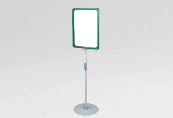 Kit cadre A4 vert avec socle métal et tige télescopique de 370 à 650 mm