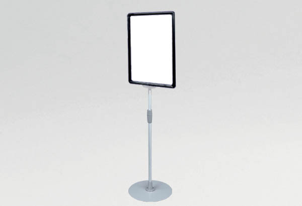 Kit cadre A4 noir avec socle métal et tige télescopique de 370 à 650 mm