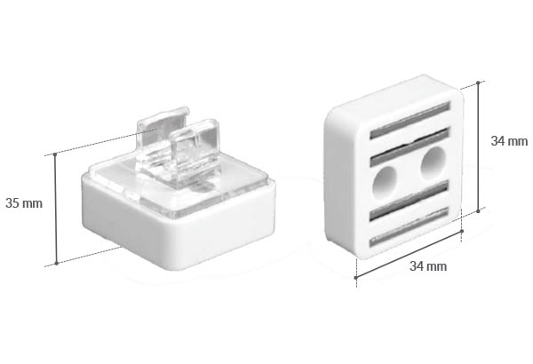 Aimant blanc de 34 x 34 mm - Résistance 5.6 kg