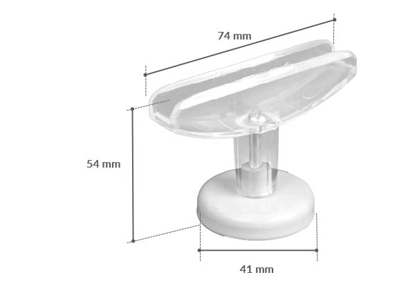 Aimant blanc de Ø 41 mm avec "T" de liaision - Résistance 11 kg