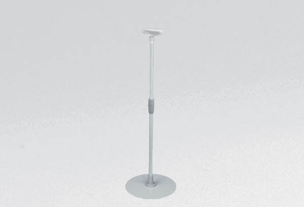 Pied avec socle rond en métal et tige télescopique de 370 à 650 mm