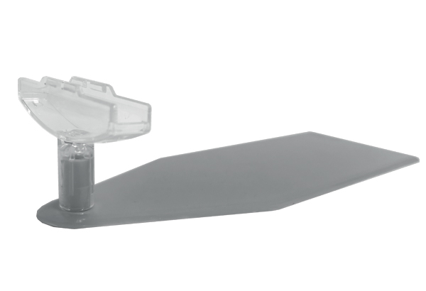 Socle base plate gris clair avec "T" de liaison pour cadres A5 et A4 - 200 x 90 mm