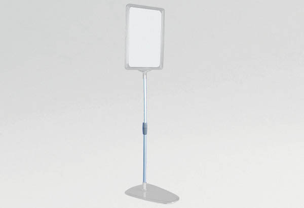 Kit cadre A4 transparent avec socle PVC et tige télescopique de 370 à 650 mm