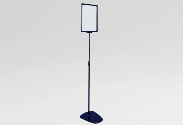 Kit cadre A4 noir avec socle plastique et tige télescopique de 600 à 1120 mm