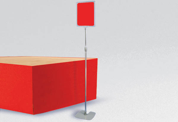 Maxi kit cadre A3 transparent socle métal tige télescopique de 1000 à 1970 mm