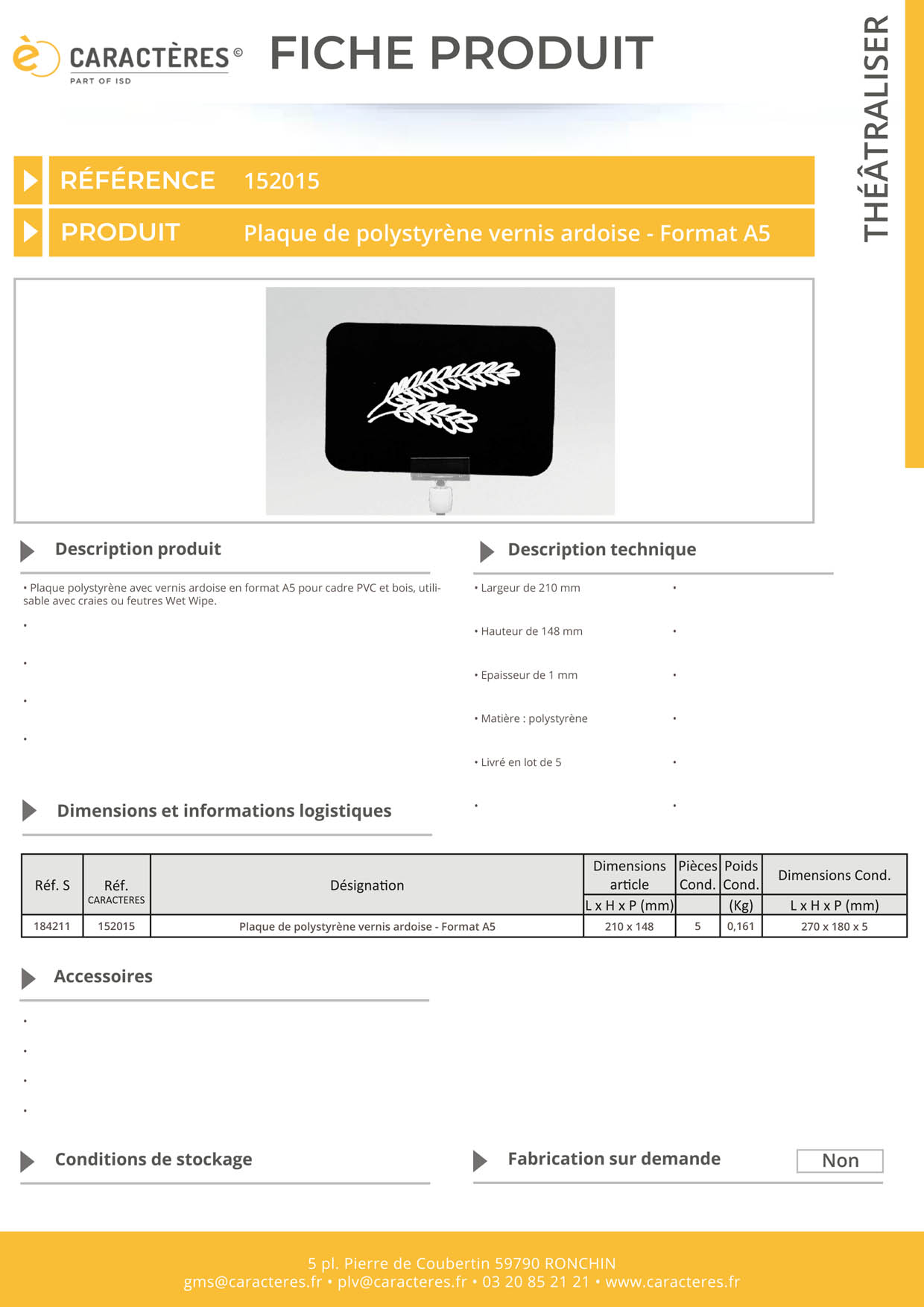 Plaque de polystyrène vernis ardoise de 1 mm d'épaisseur pour cadre - Format A5