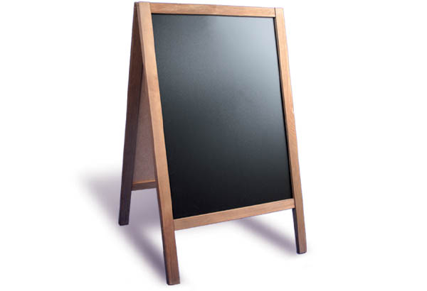 Chevalet 2 faces support bois et panneau ardoisine - 510 x 900 mm - Profil 35 mm