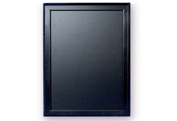 Cadre mural noir 1 face avec support bois et panneau en ardoisine - 360 x 460 mm